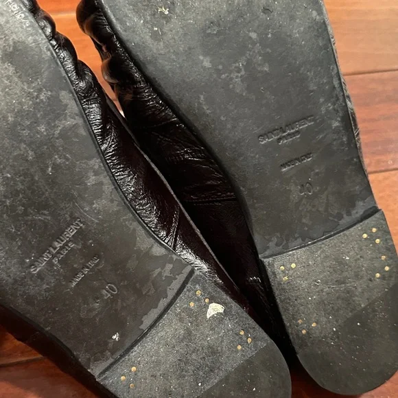 Saint Laurent Dark Brown Leather Penny Slip-On Mules - Picture 5 of 7